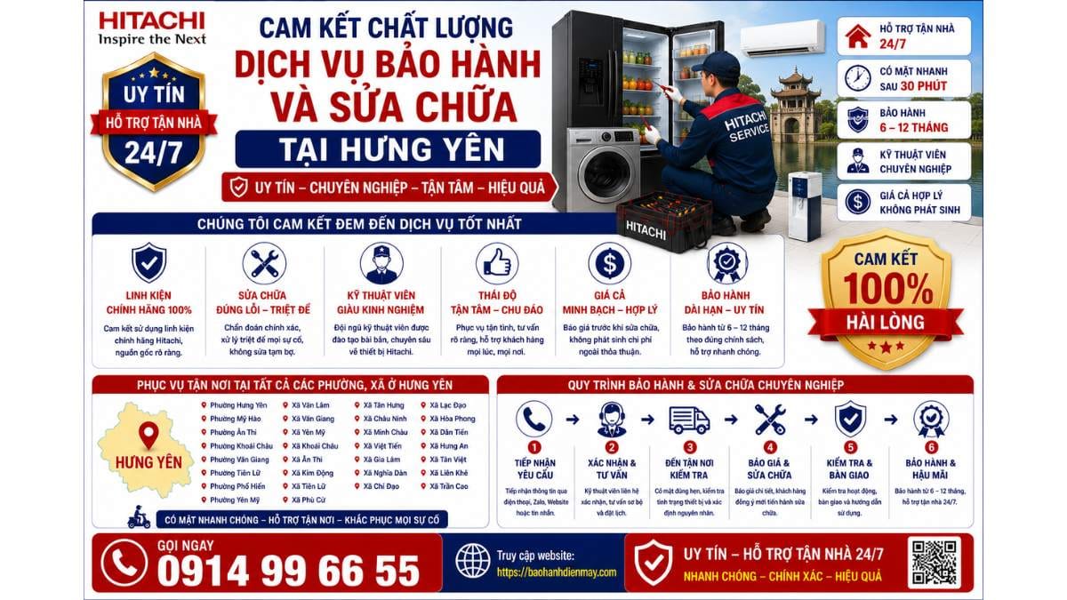 Cam Kết Chất Lượng Dịch Vụ Bảo Hành Và Sửa Chữa Tại Hưng Yên https://baohanhdienmay.com 0914 99 66 55 Uy Tín – Hỗ Trợ Tận Nhà 24/7