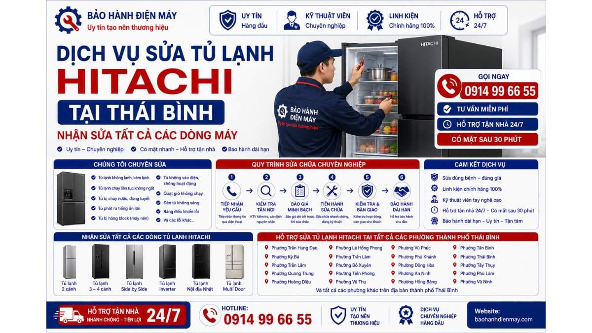 Dịch Vụ Sửa Tủ Lạnh Hitachi Tại Thái Bình Nhận Sửa Tất Cả Các Dòng Máy https://baohanhdienmay.com 0914 99 66 55 Uy Tín – Hỗ Trợ Tận Nhà 24/7