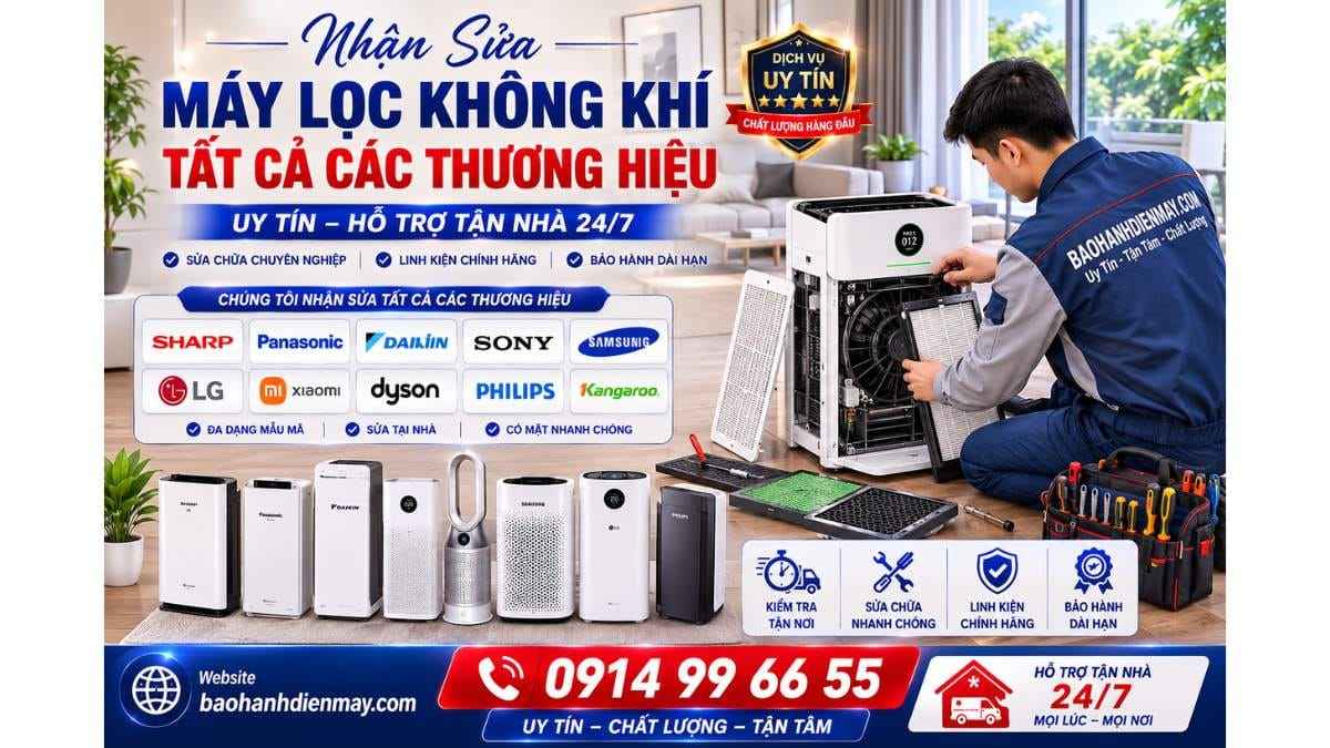 Nhận Sửa Máy Lọc Không Khí Tất Cả Các Thương Hiệu https://baohanhdienmay.com 0914 99 66 55 Uy Tín – Hỗ Trợ Tận Nhà 24/7
