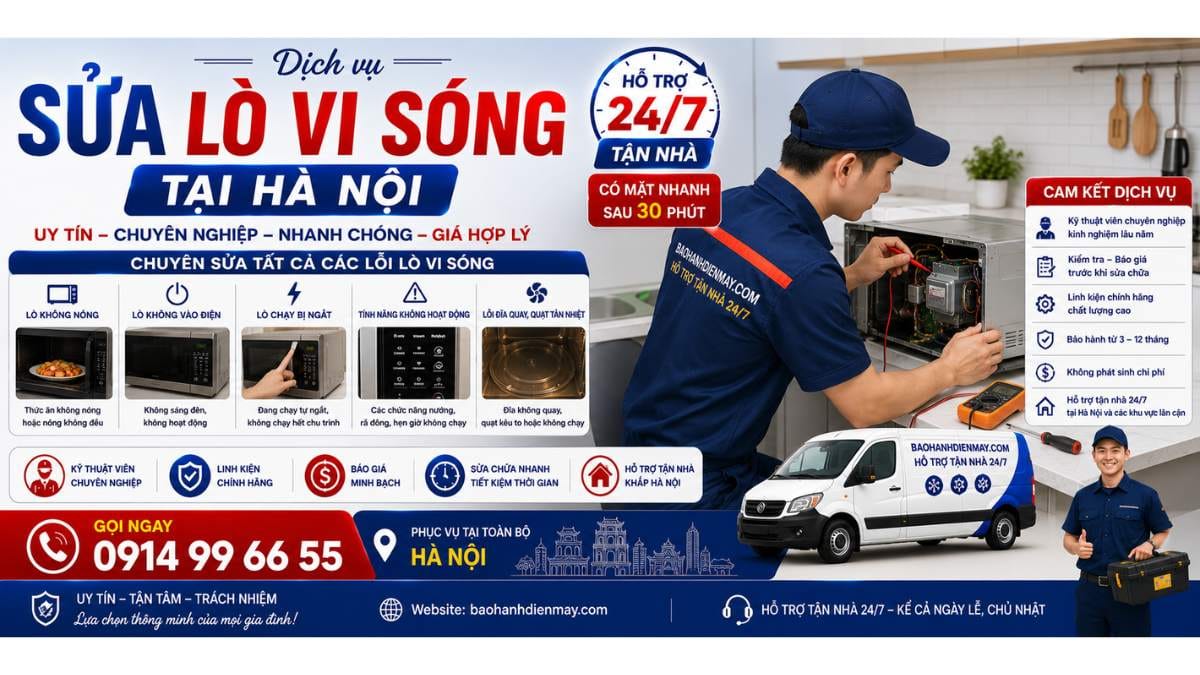 Sửa Lò Vi Sóng Tại Hà Nội https://baohanhdienmay.com 0914 99 66 55 Uy Tín – Hỗ Trợ Tận Nhà 24/7