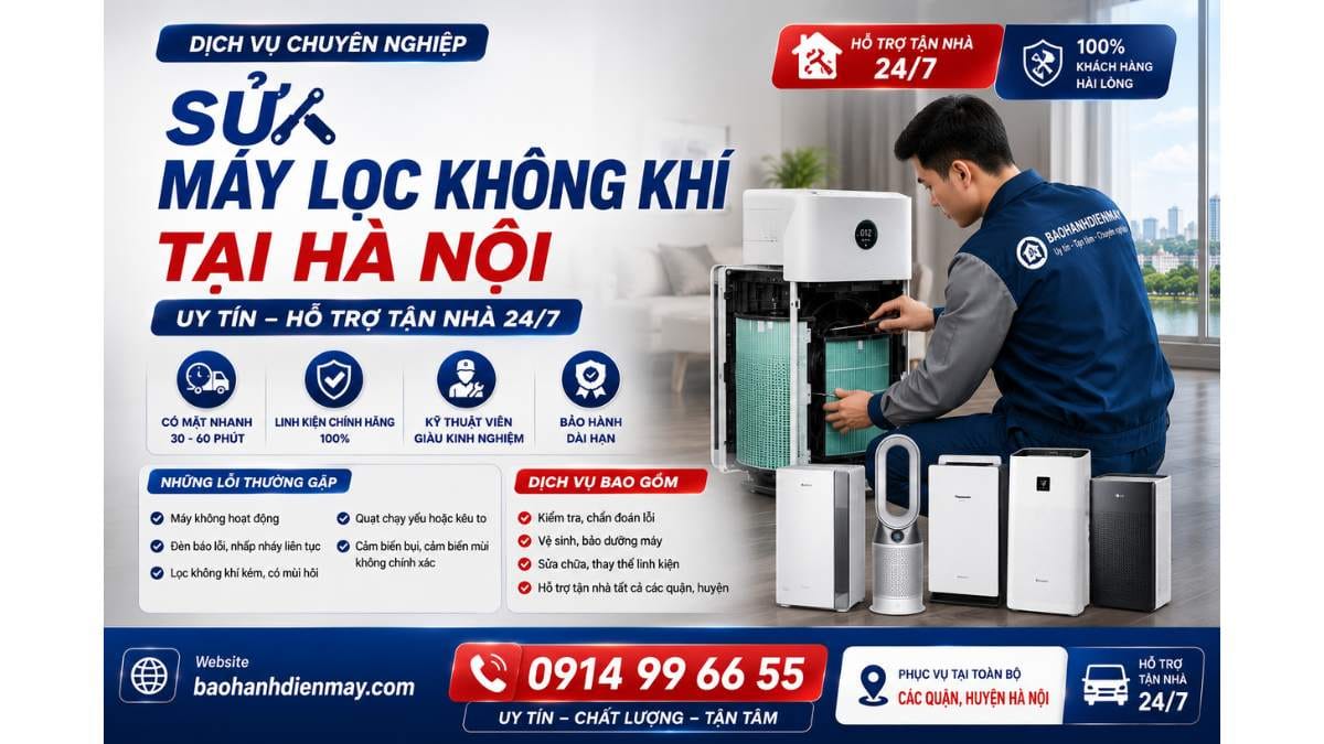 Sửa Máy Lọc Không Khí Tại Hà Nội https://baohanhdienmay.com 0914 99 66 55 Uy Tín – Hỗ Trợ Tận Nhà 24/7
